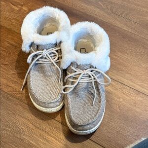 Hey Dudes Cozy Tan Womens Shoes with Faux Fur Lining